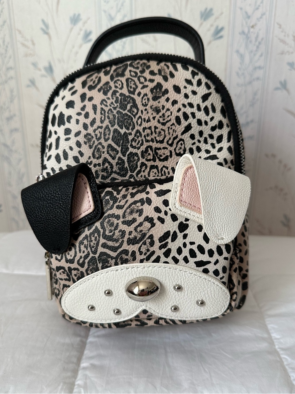 Betsey Johnson Puppy Ear Leopard Mini Backpack